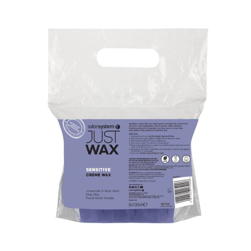 Salon System Just Wax Sensitive Creme Strip Wax 6 x 100ml