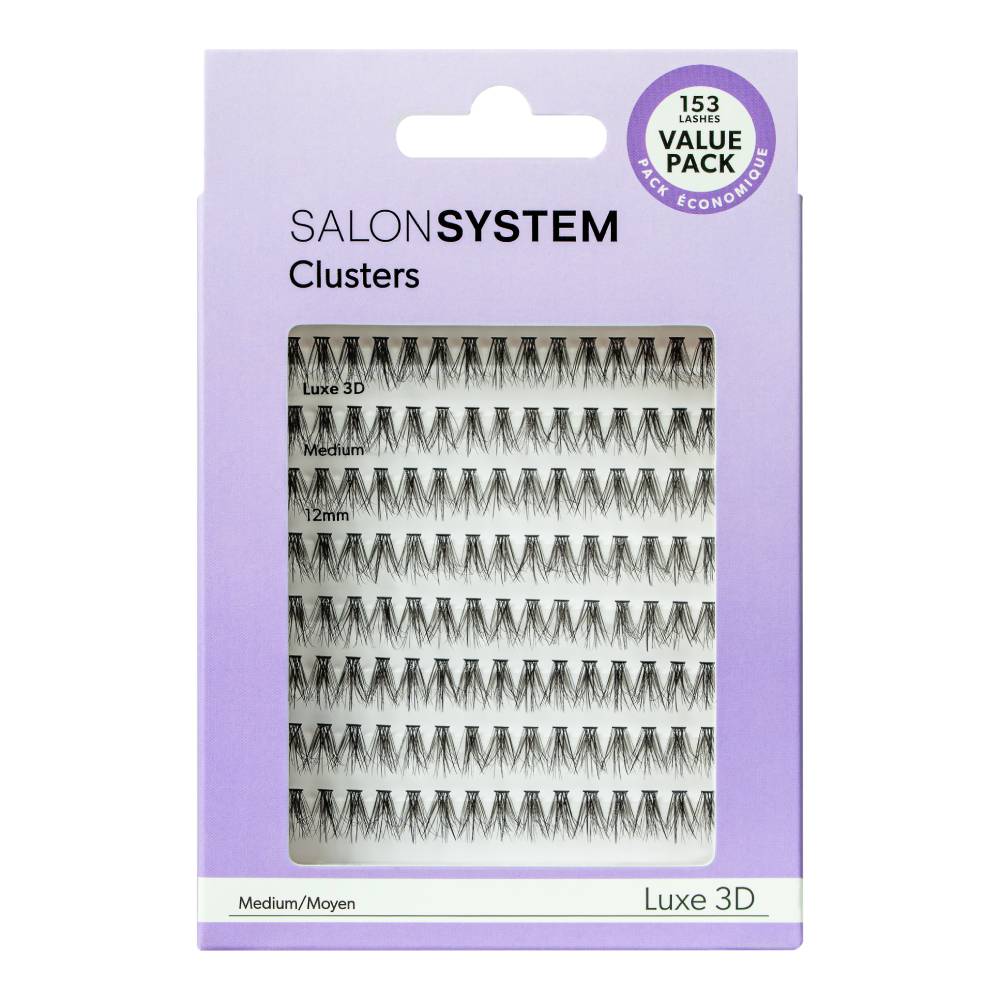Salon System Individual Lash Clusters Value Pack Luxe 3D Medium 12mm