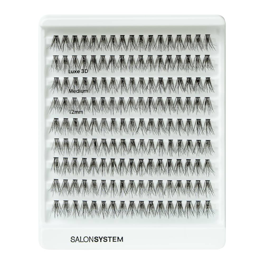 Salon System Individual Lash Clusters Value Pack Luxe 3D Medium 12mm