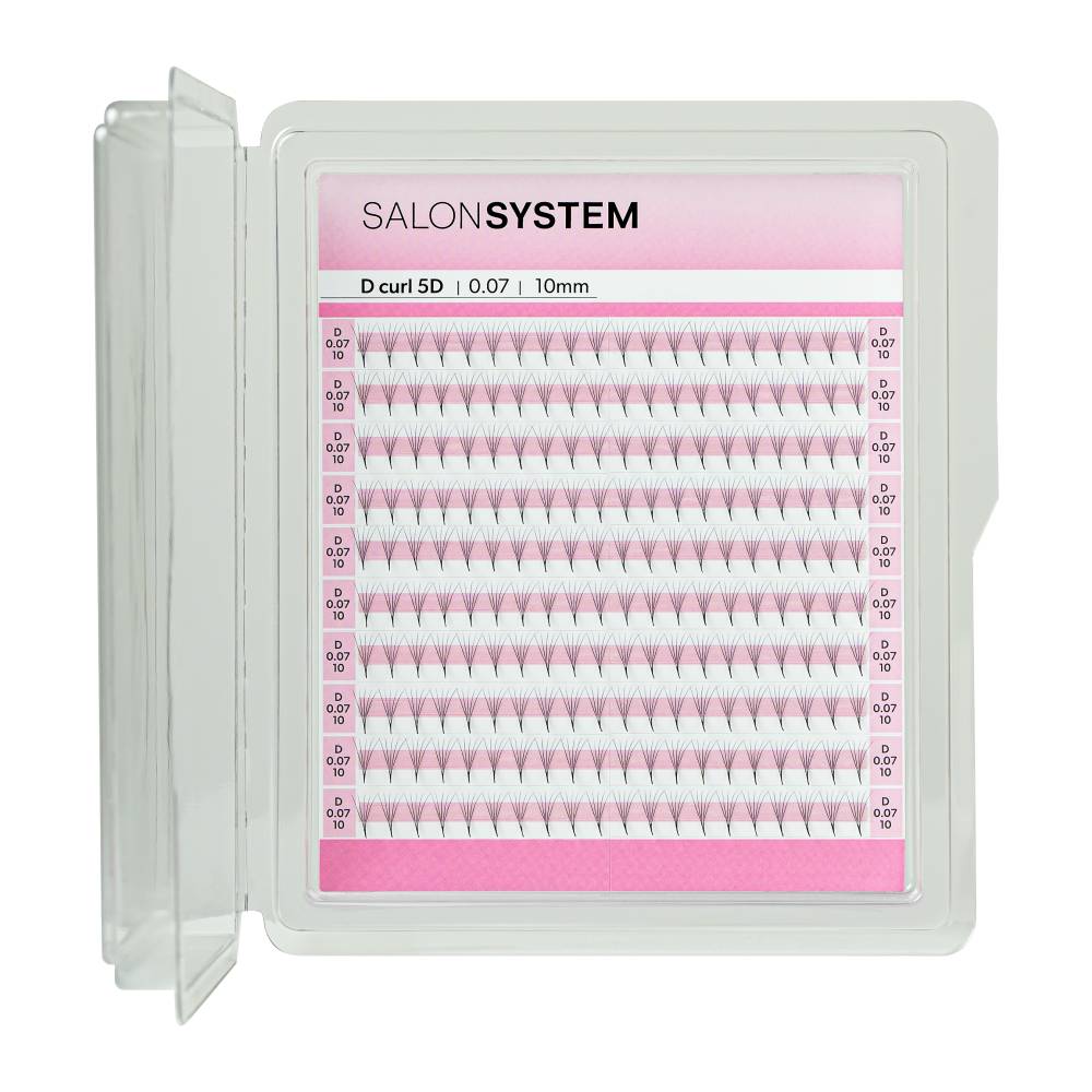 Salon System Lash Extensions Russian Pro Fan D Curl 5D 0.07 10mm