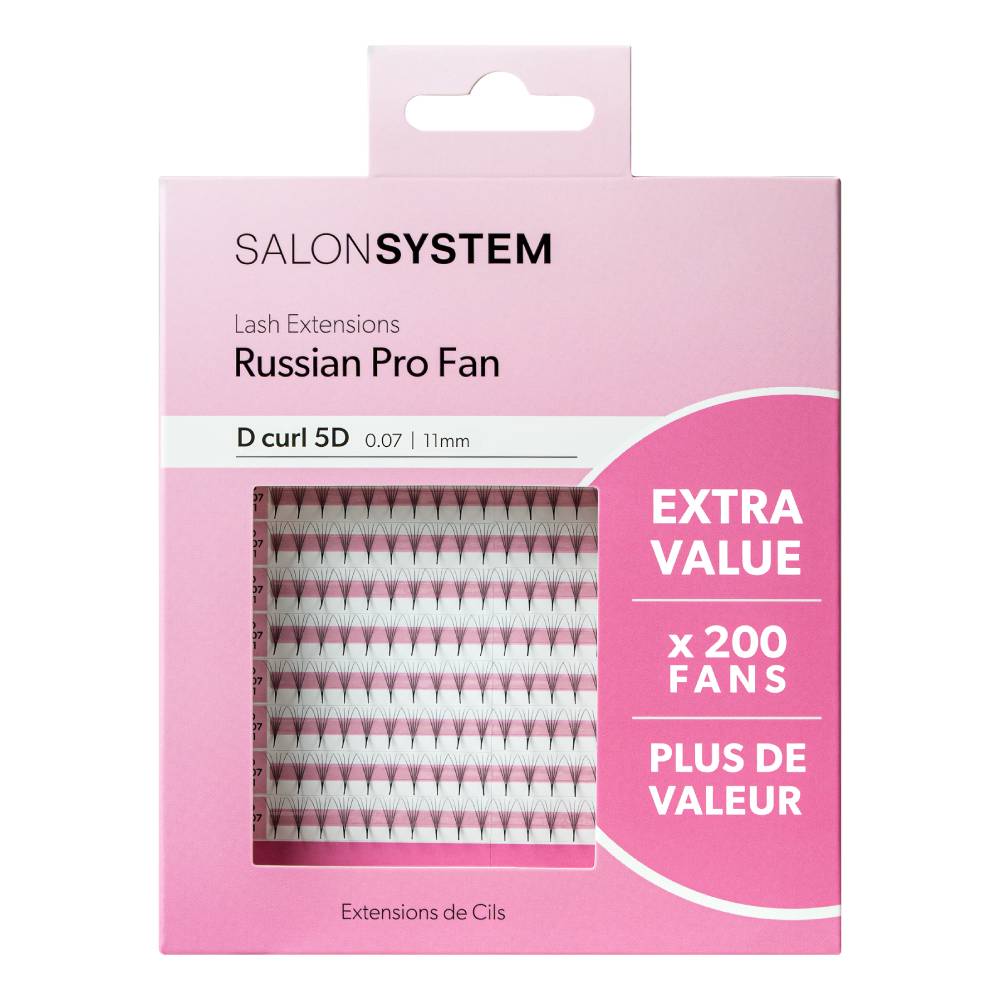 Salon System Lash Extensions Russian Pro Fan D Curl 5D 0.07 11mm