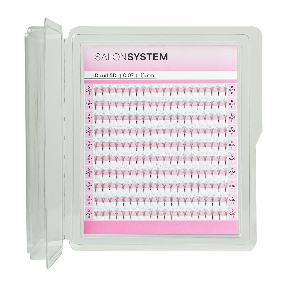Salon System Lash Extensions Russian Pro Fan D Curl 5D 0.07 11mm