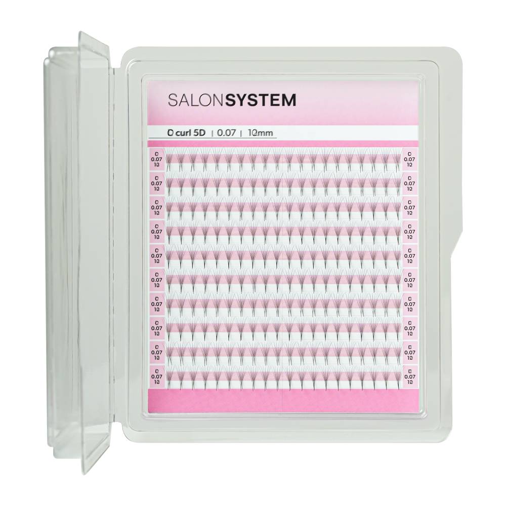 Salon System Lash Extensions Russian Pro Fan D Curl 5D 0.07 12mm