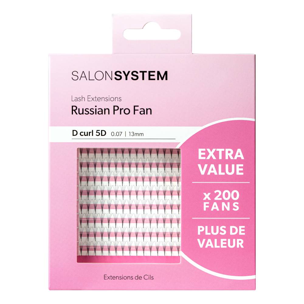 Salon System Lash Extensions Russian Pro Fan D Curl 5D 0.07 13mm