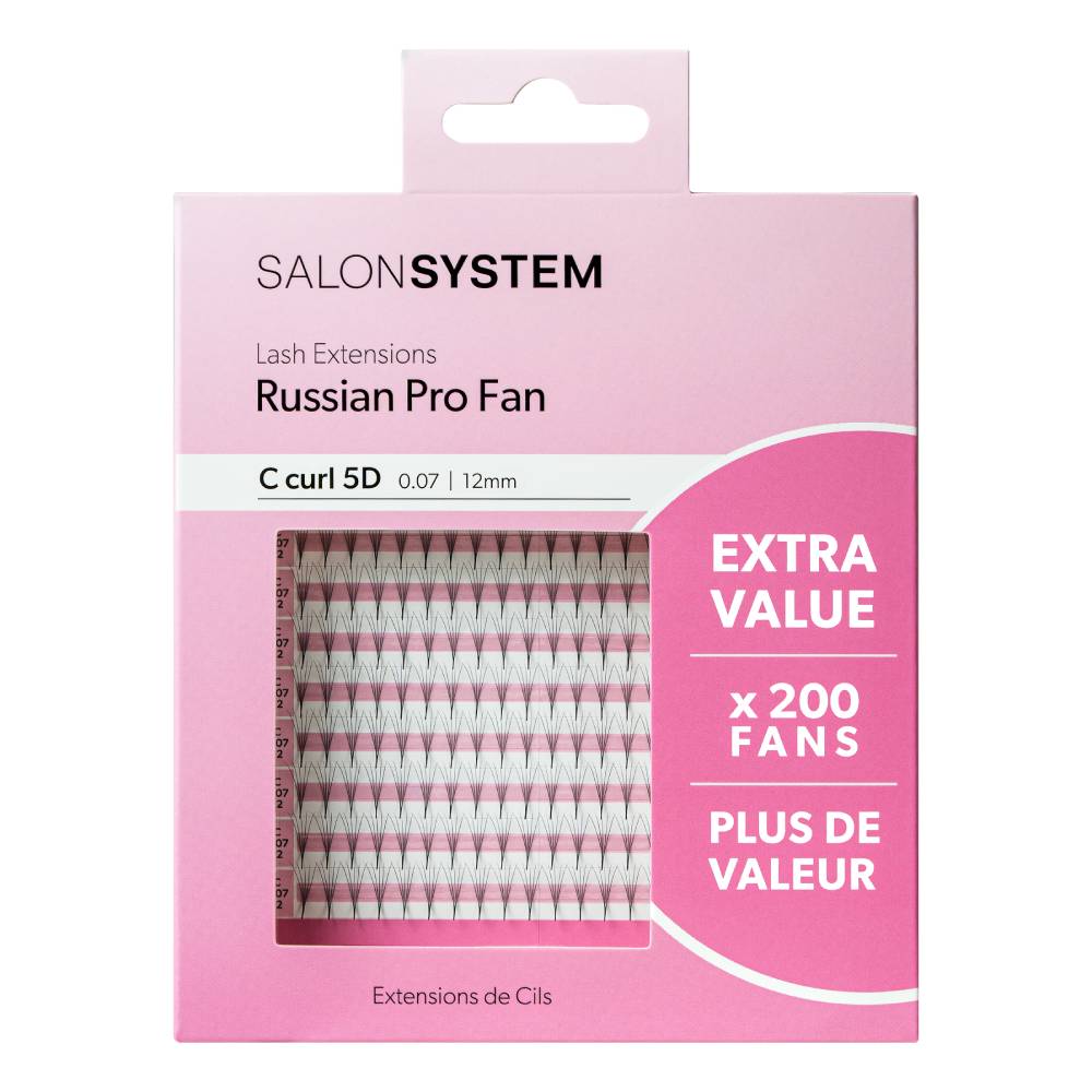 Salon System Lash Extensions Russian Pro Fan C Curl 5D 0.07 12mm