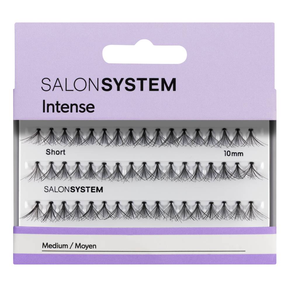 Salon System Individual Re-Usable Extra Volume Intense Eyelashes - Medium - Black