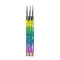 Glitterbels Rainbow Fine Detailer Brushes (3 Brush Set)