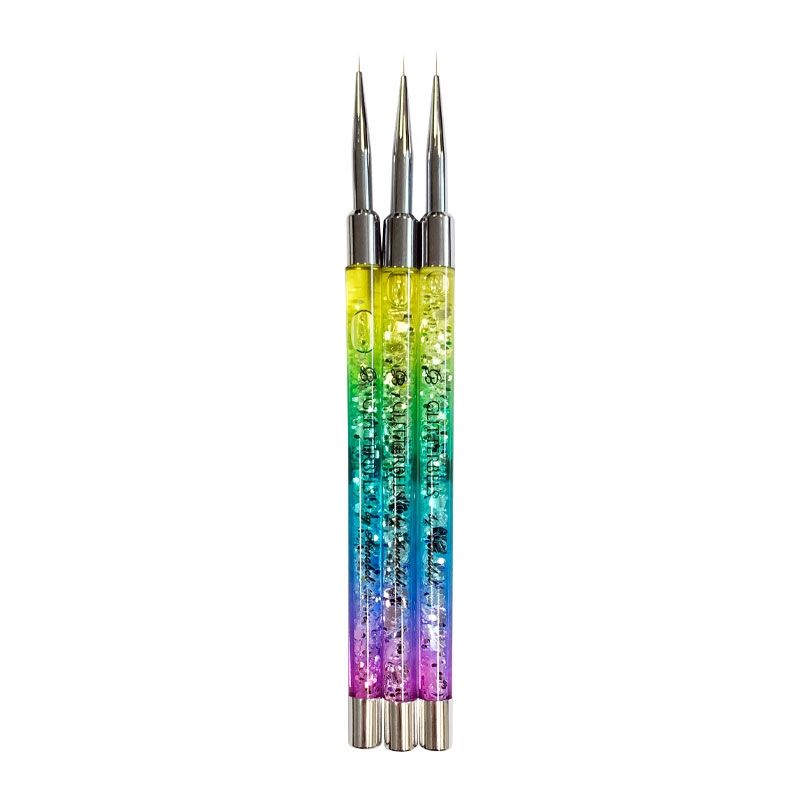 Glitterbels Rainbow Fine Detailer Brushes (3 Brush Set)