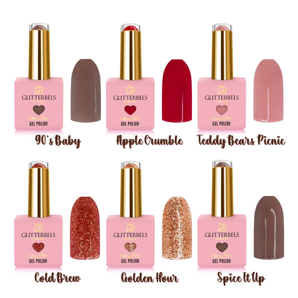 Glitterbels Hema Free Gel Polish Cinnamon Slay Autumn Gel Collection