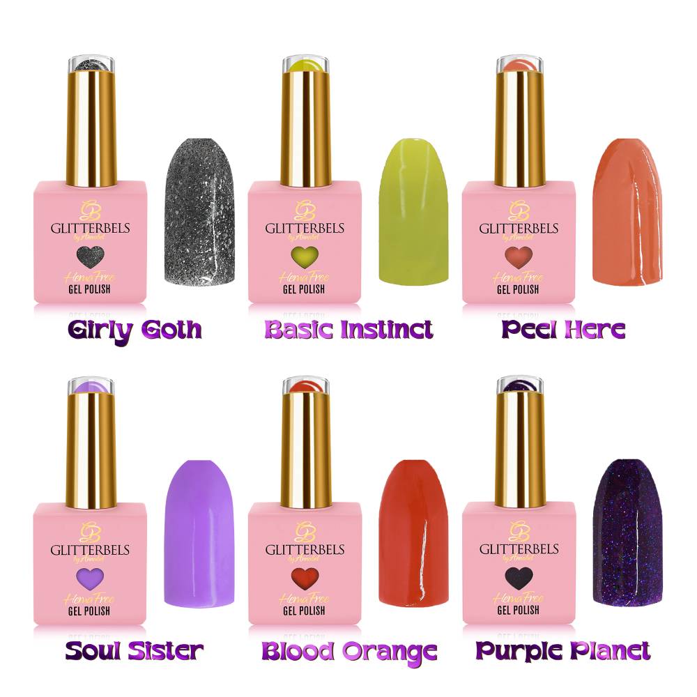 Glitterbels Hema Free Gel Polish Gossip Ghoul Halloween Gel Collection