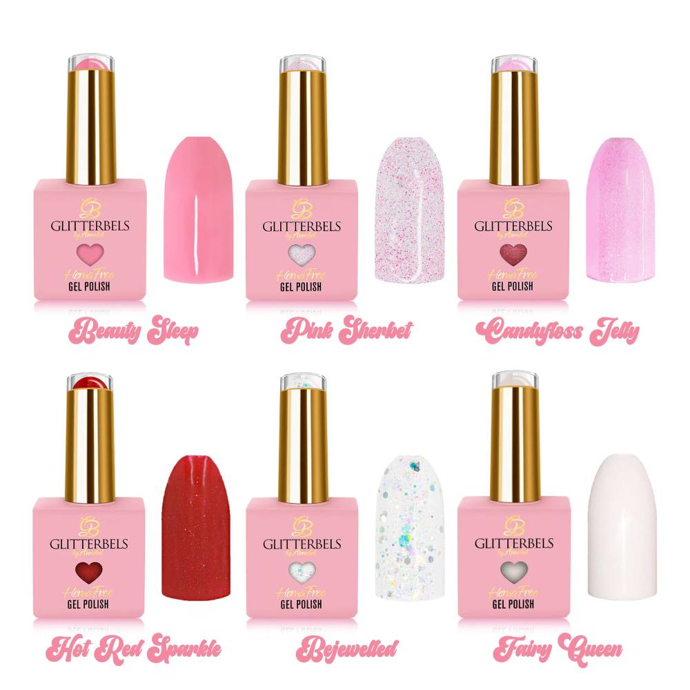 Glitterbels Hema Free Gel Polish Candy Cane Lane Christmas Gel Collection