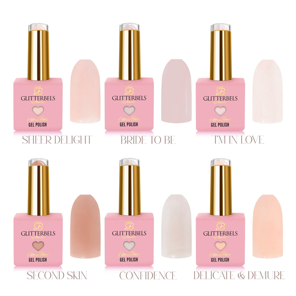 Glitterbels Hema Free Gel Polish Bare All Sheer Gel Collection