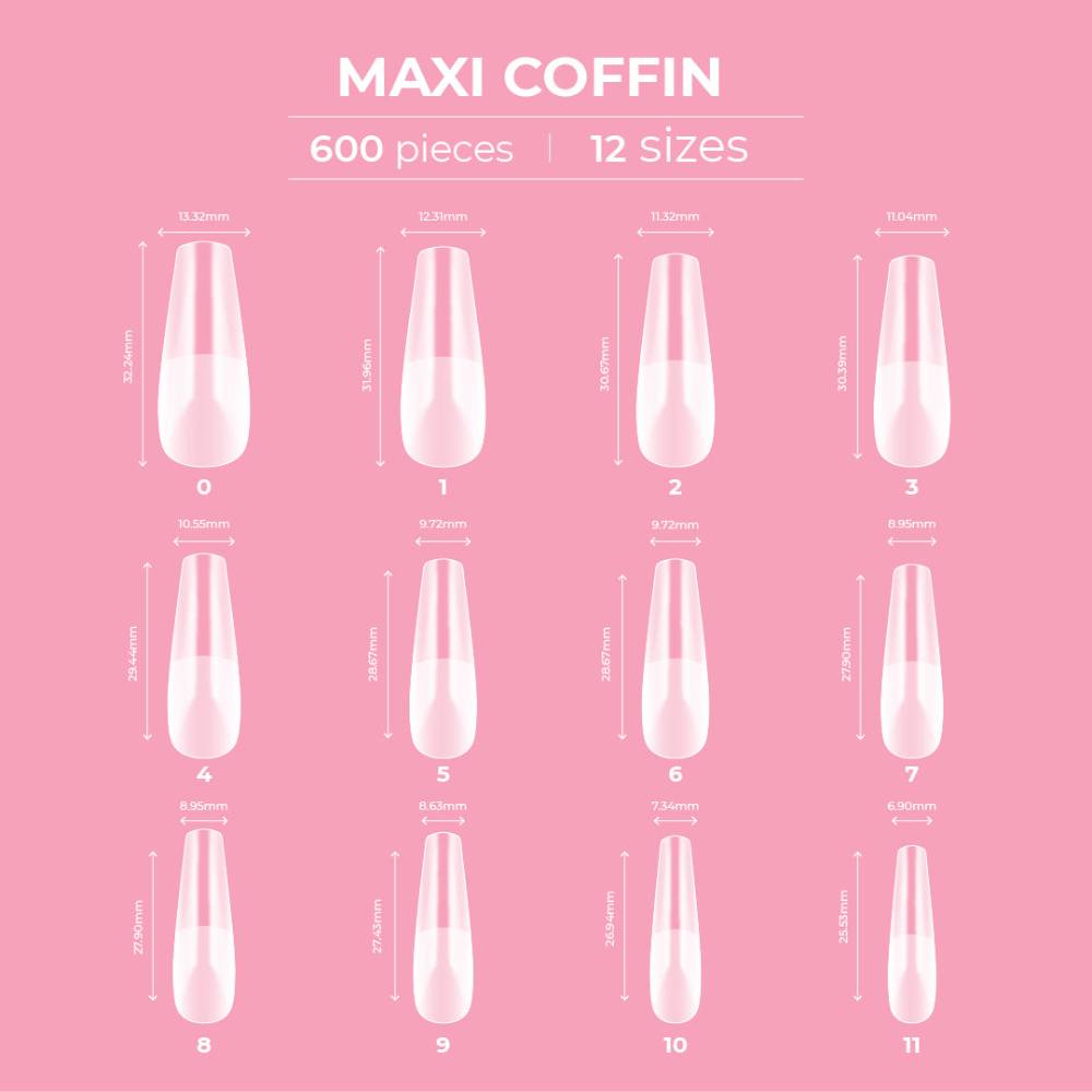 Glitterbels Dream Coverage Full Tips Coffin Maxi (12 sizes x 50)