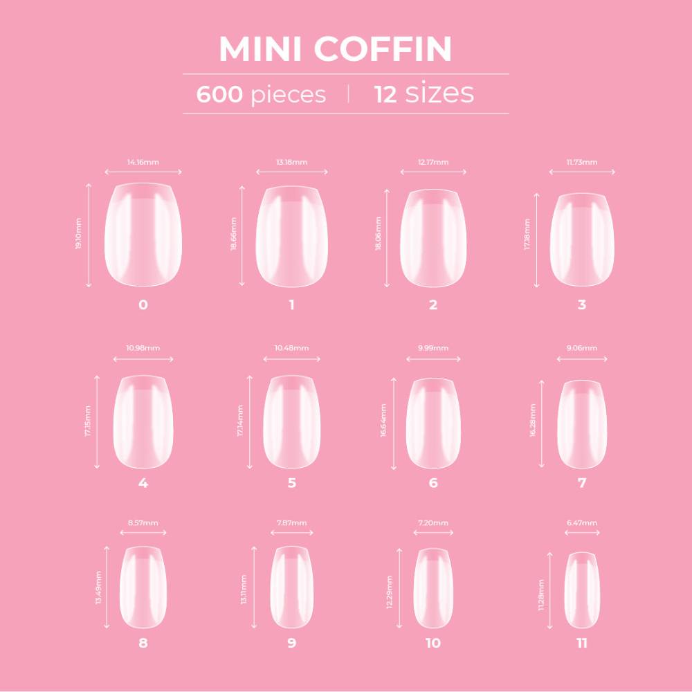 Glitterbels Dream Coverage Full Tips Coffin Mini (12 sizes x 50)