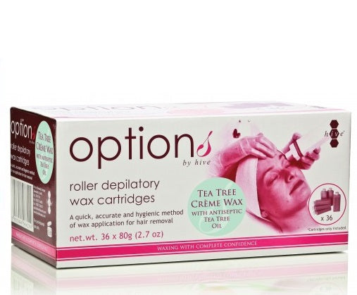 Hive Roller Depilatory Wax Cartridges Tea Tree Creme Wax (36 x 80g)