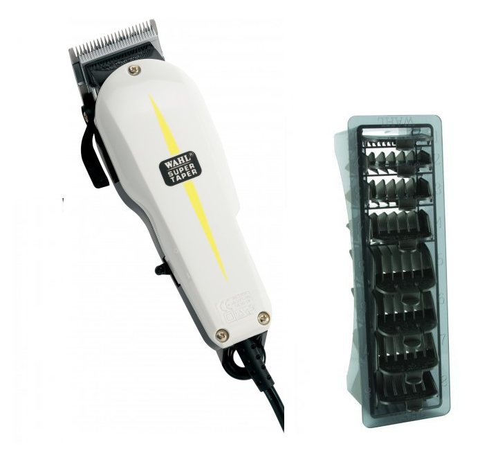Wahl Super Taper Clipper and 1-8 Black Clipper Comb Set