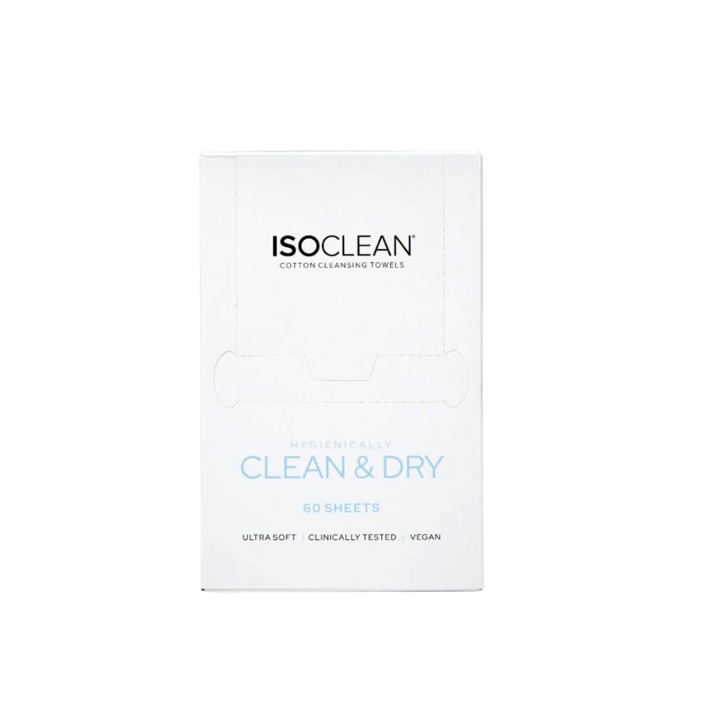 ISOCLEAN Makeup Remover Dry Wipe Cotton Cleansing Disposable Towels (60)