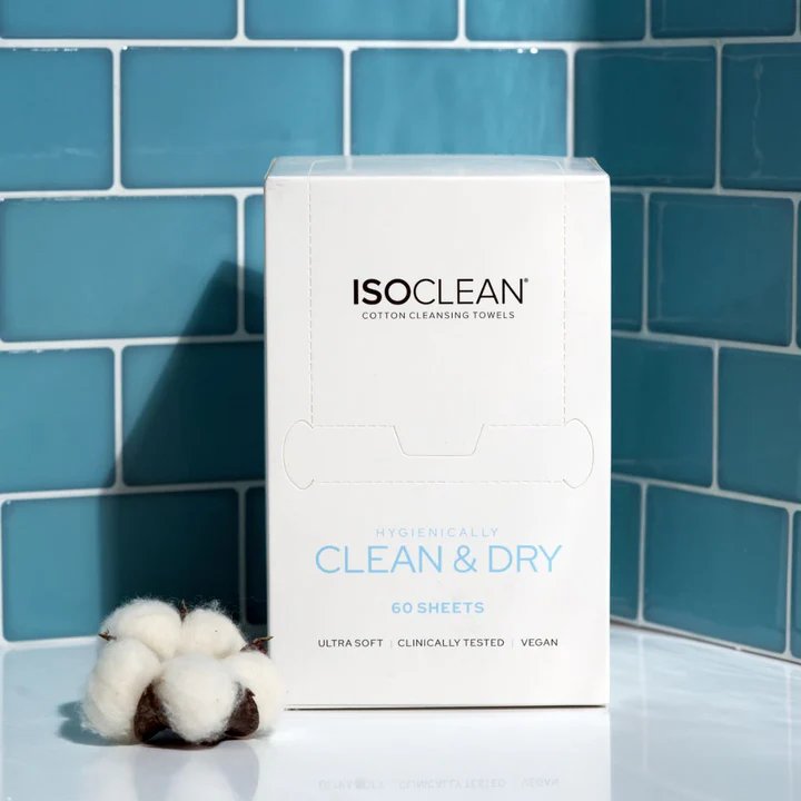ISOCLEAN Makeup Remover Dry Wipe Cotton Cleansing Disposable Towels (60)