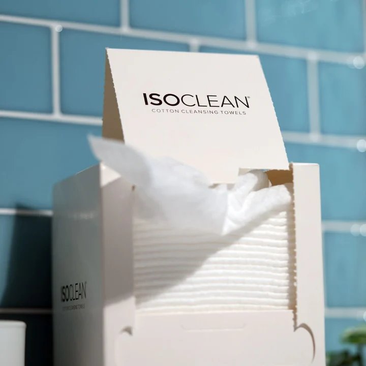 ISOCLEAN Makeup Remover Dry Wipe Cotton Cleansing Disposable Towels (60)