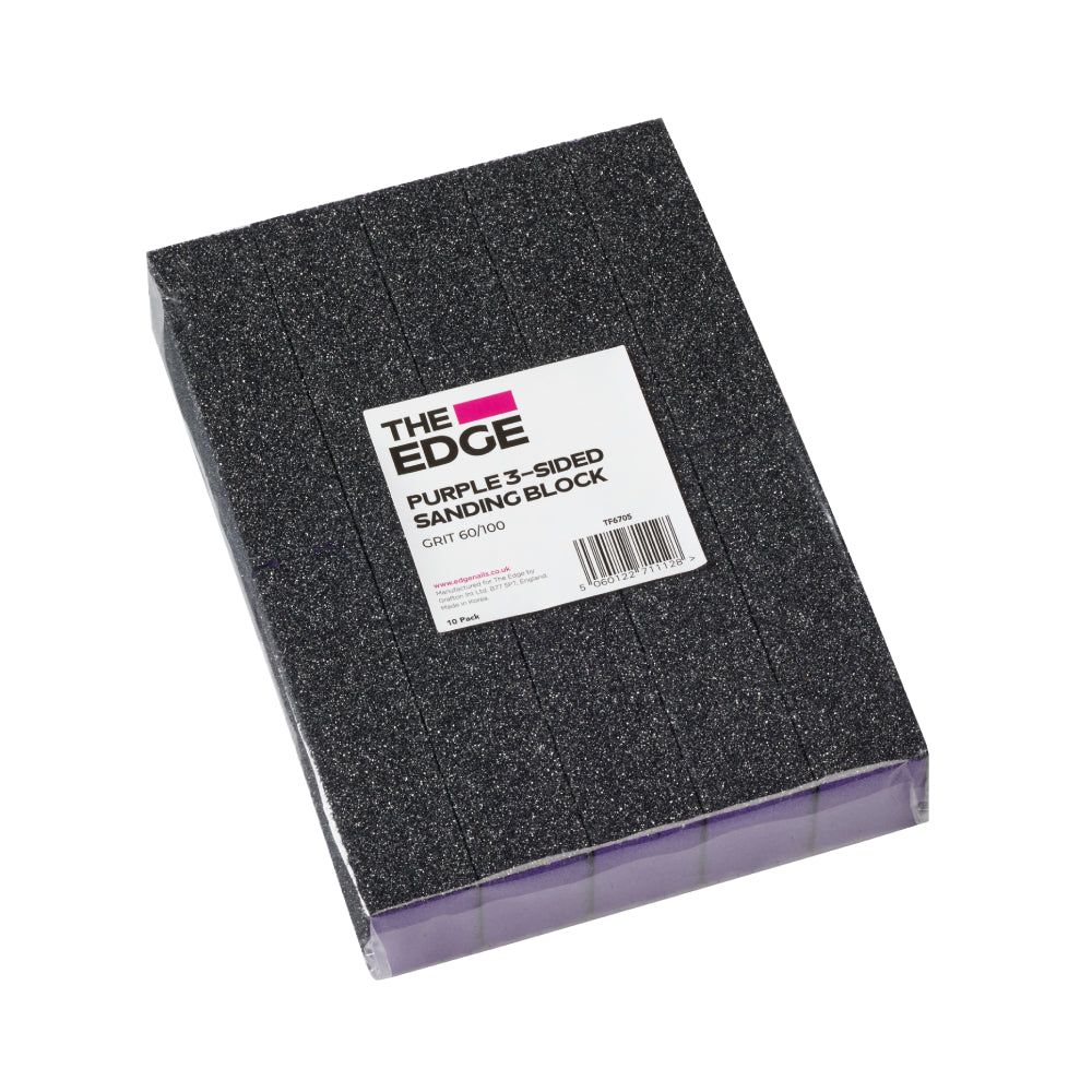 The Edge Purple 3-way Sanding Block - Grit 60/100 (10)
