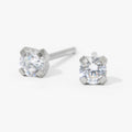 Caflon Birthstones Stud Earrings Stainless Steel Cubic Zirconia 2mm