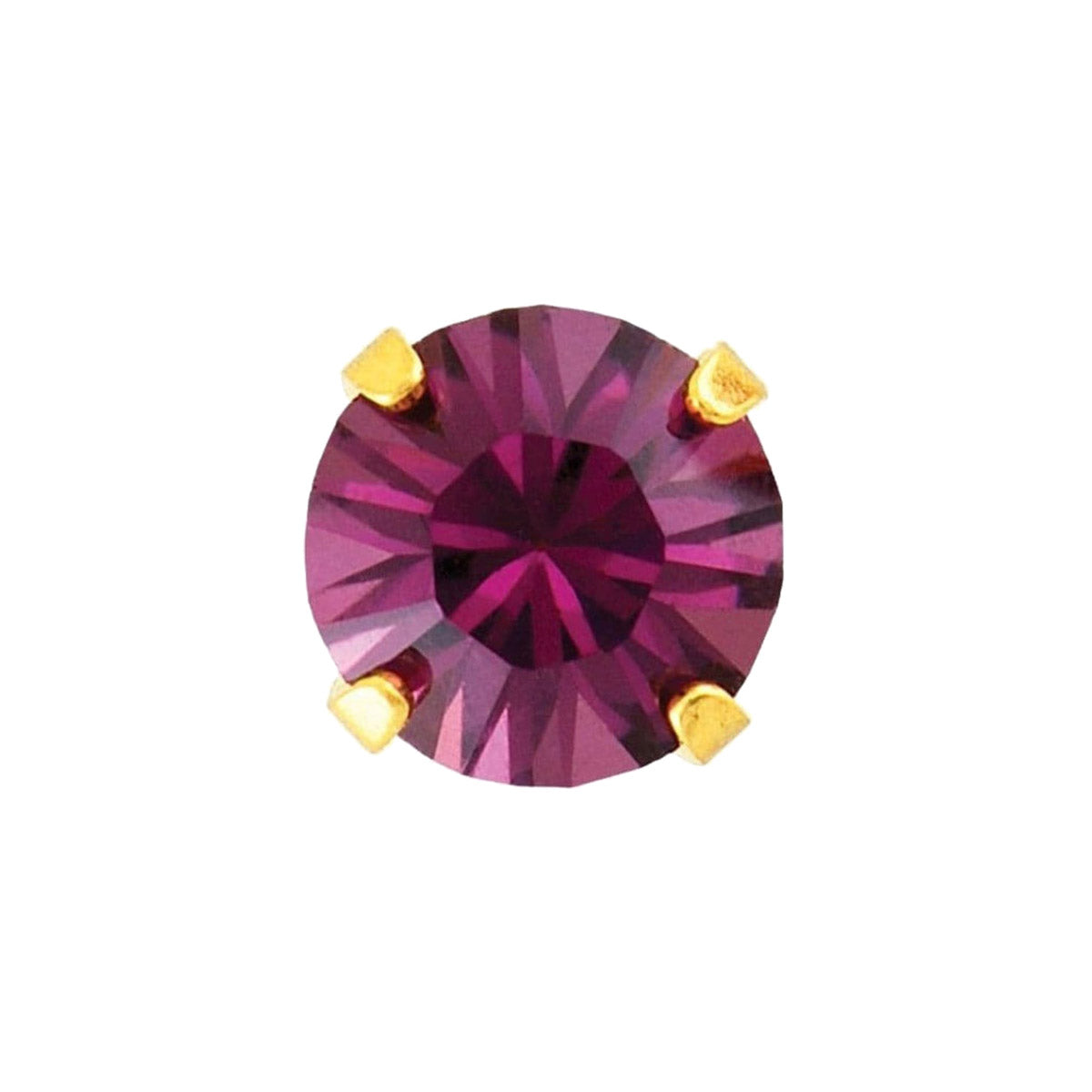 Caflon Birthstones Stud Earrings Gold Plated Clawset Amethyst 5mm