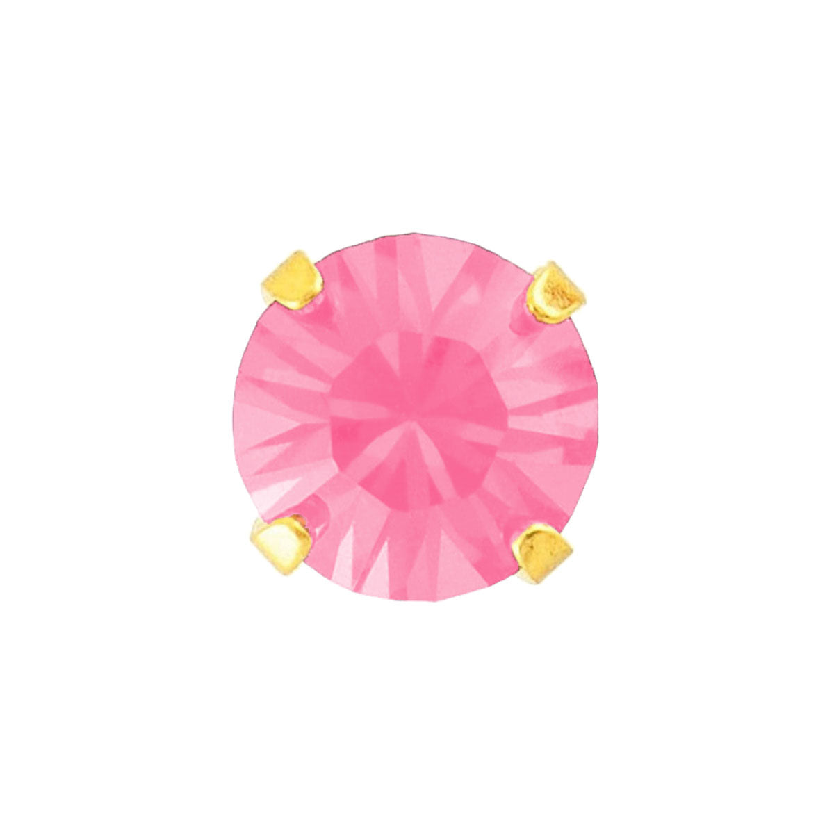 Caflon Birthstones Stud Earrings Gold Plated Cubic Zirconia Pink 5mm
