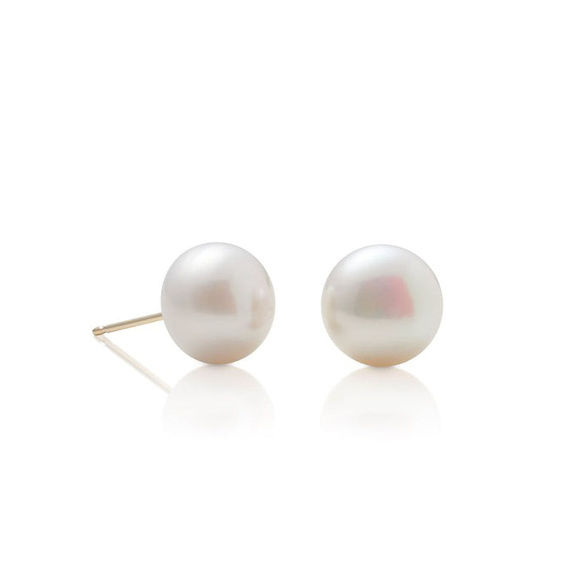Caflon Stud Earrings Pearl White 8mm