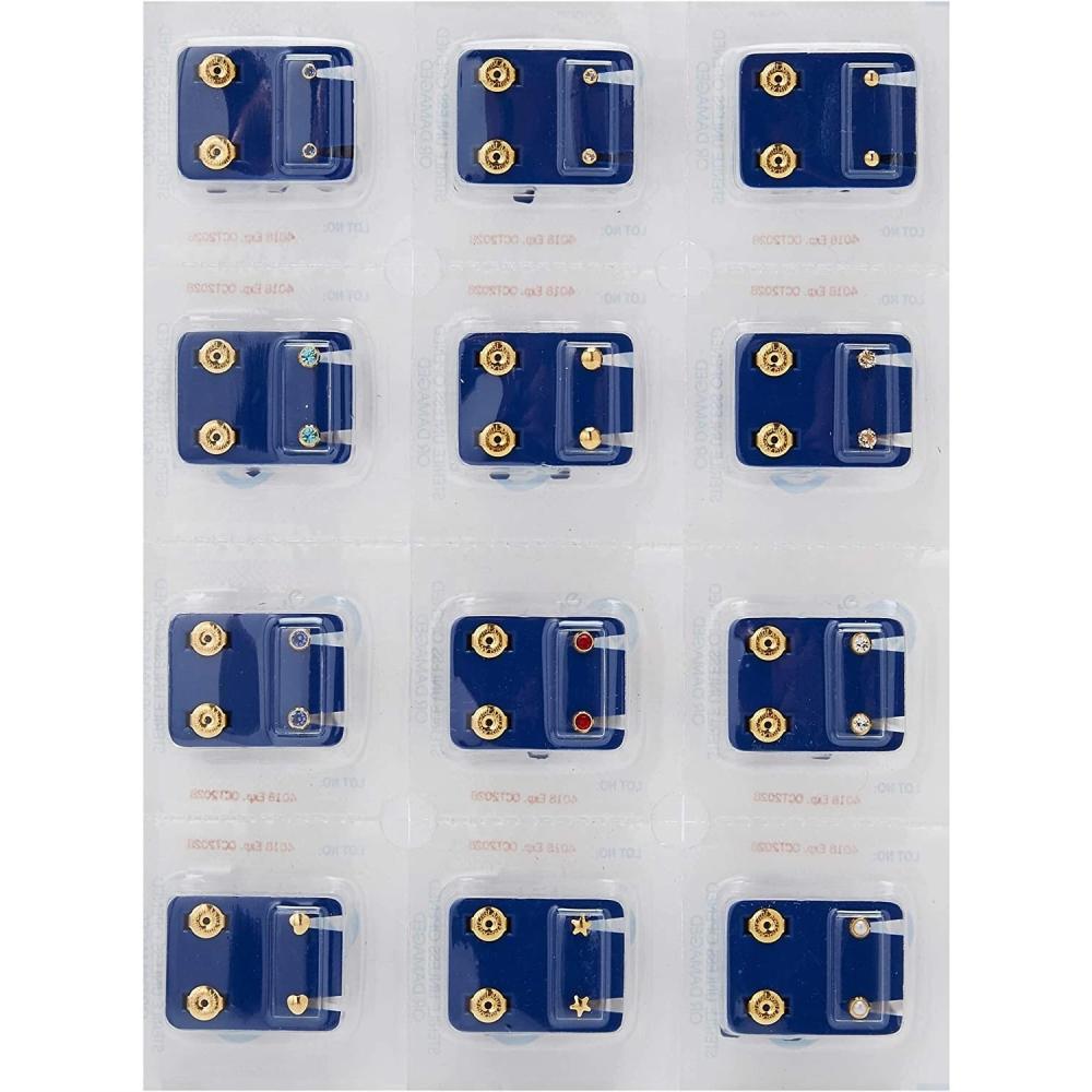 Caflon Stud Earrings Gold Plated Assortment (12)