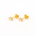 Caflon 24ct Gold Plated Earrings Cubic Zirconia 3mm