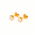 Caflon 24ct Gold Plated Earrings Cubic Heart Zirconia 5mm