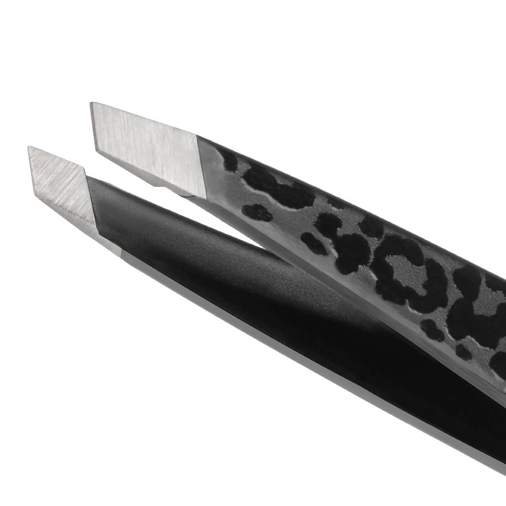 Tweezerman Mini Slant Tweezer Black Leopard