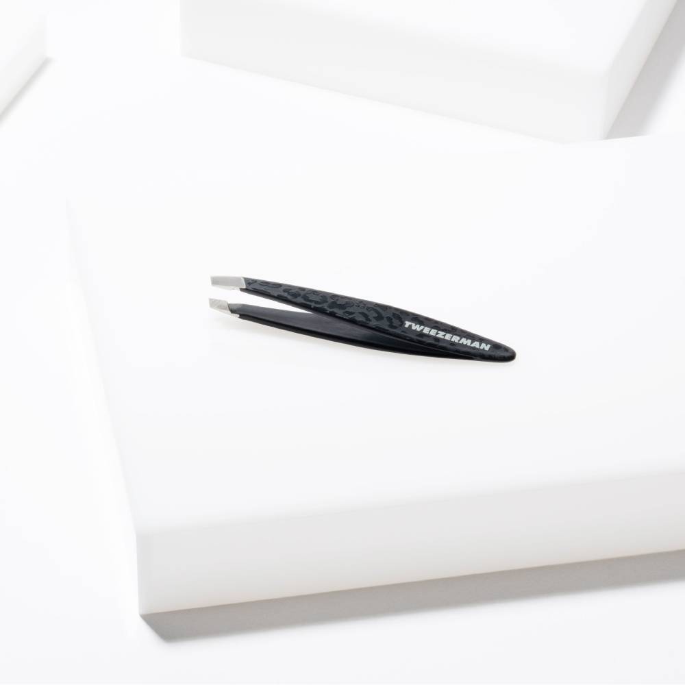 Tweezerman Mini Slant Tweezer Black Leopard