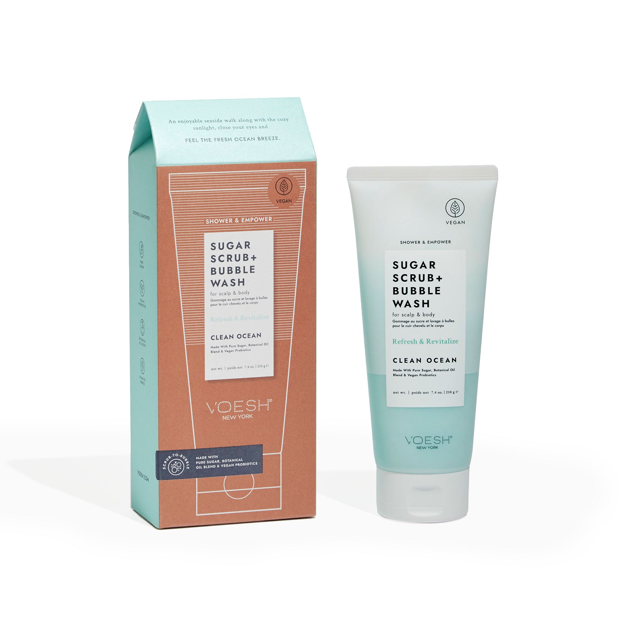 Voesh Shower & Empower Sugar Scrub + Bubble Wash 210g