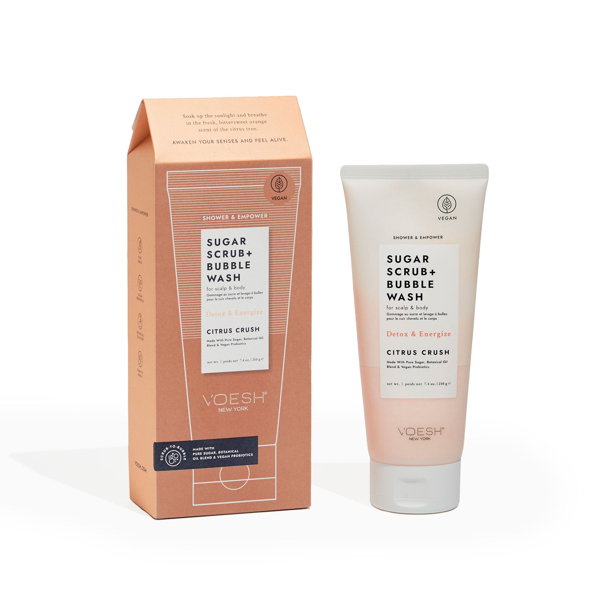 Voesh Shower & Empower Sugar Scrub + Bubble Wash 210g