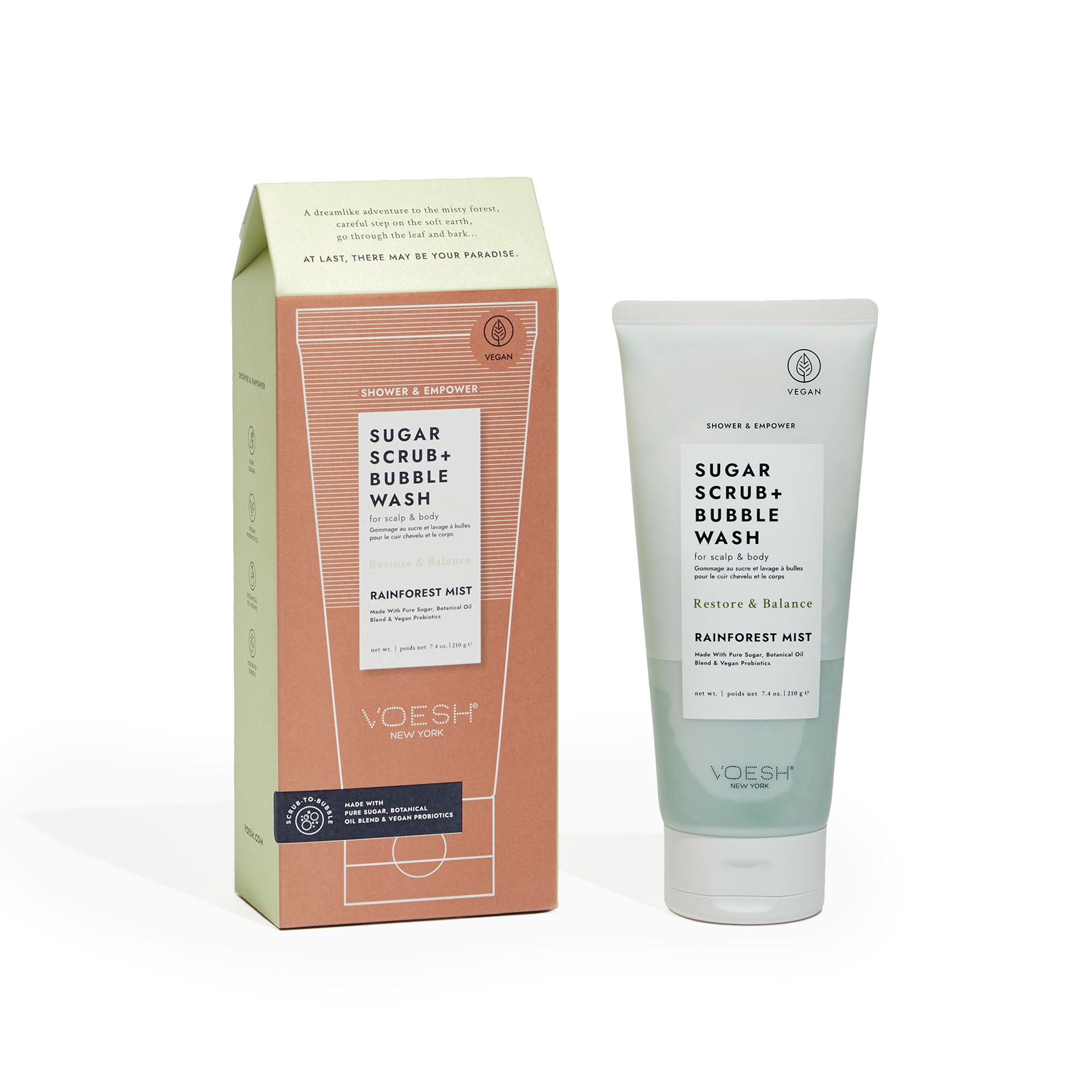 Voesh Shower & Empower Sugar Scrub + Bubble Wash 210g