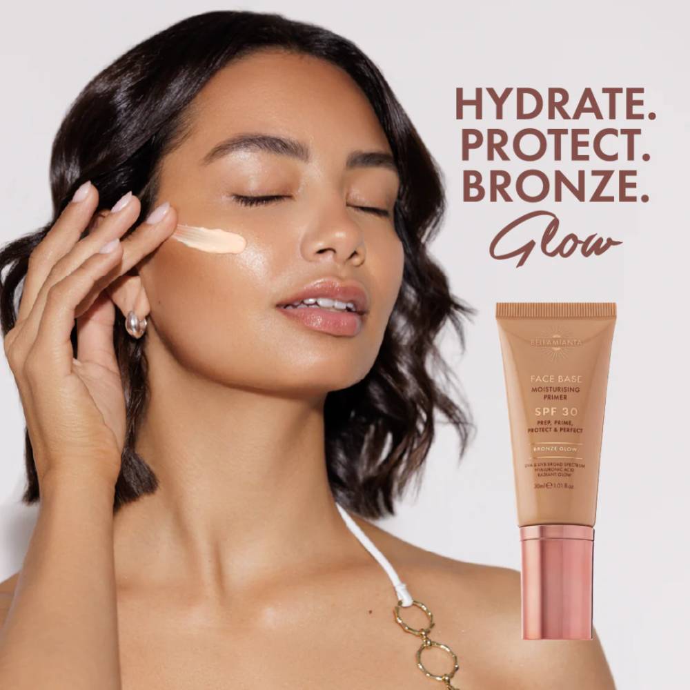Bellamianta Face Base Moisturising Primer SPF30 Bronze Glow 30ml