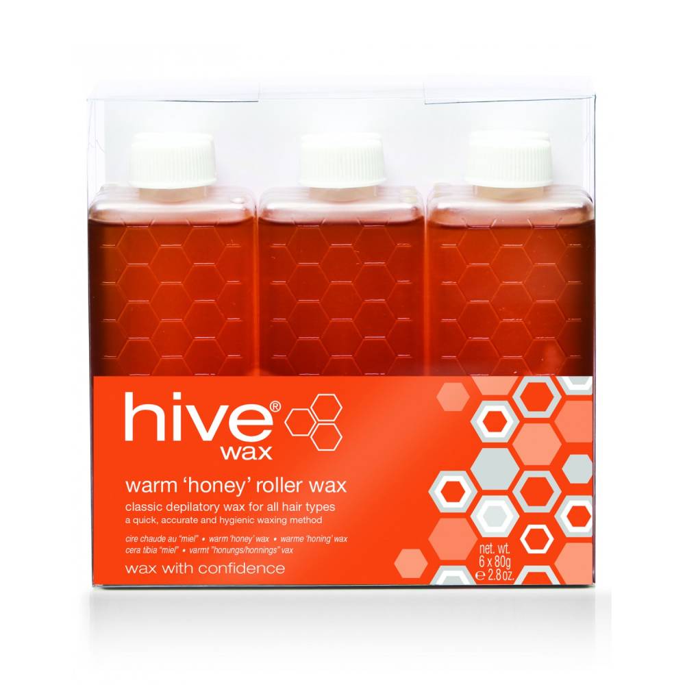 Hive Roller Wax Refills Warm 'Honey' 6 x 80g