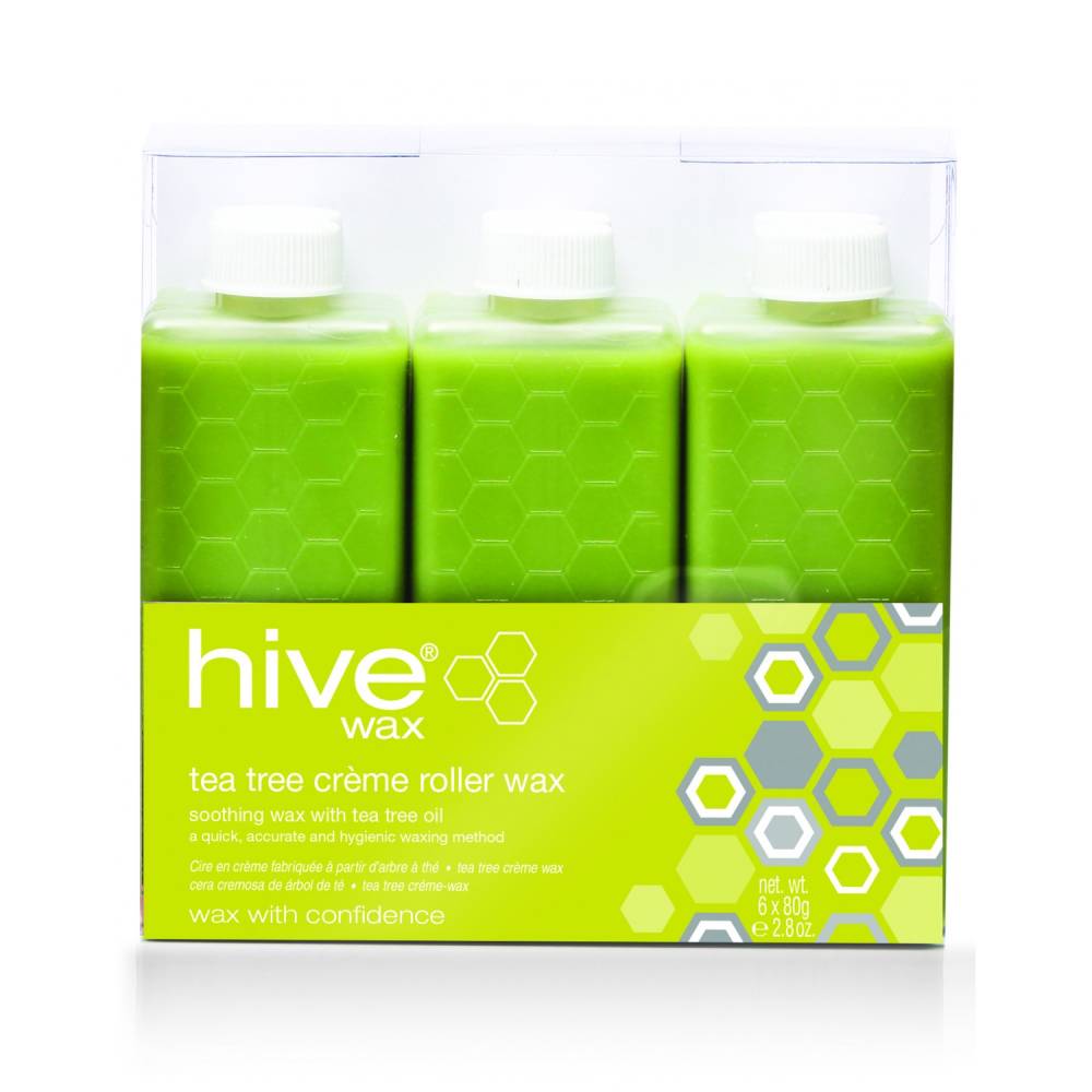 Hive Roller Wax Refills Creme Tea Tree 6 x 80g