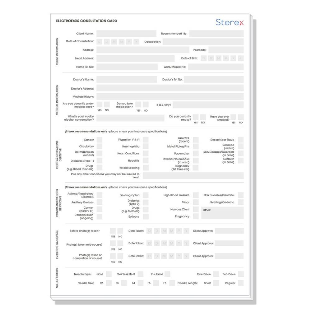 Sterex Electrolysis Consultation Card (25)