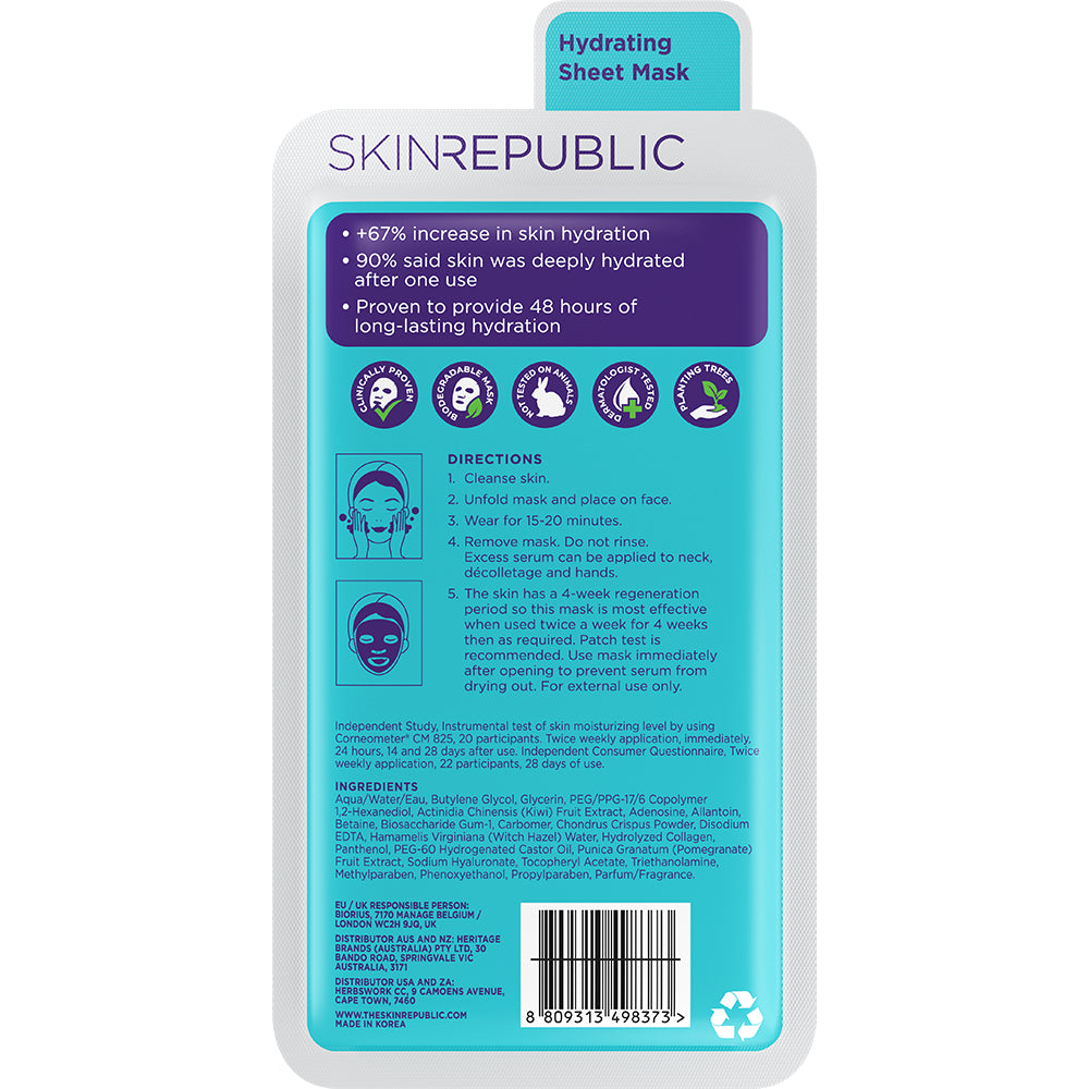 Skin Republic Hyaluronic Acid + Collagen Face Mask 25ml
