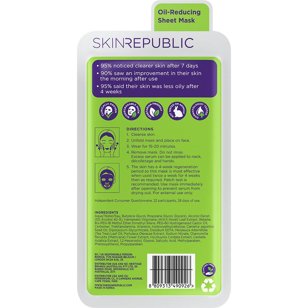 Skin Republic Spots & Blemish Sheet Mask 25ml