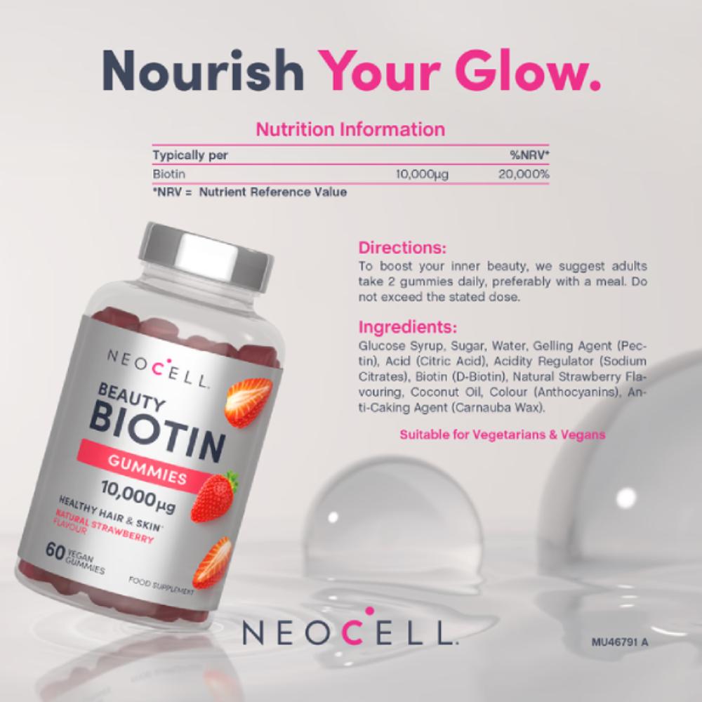 NeoCell Beauty Biotin 10000µg Vegan Gummies (60)