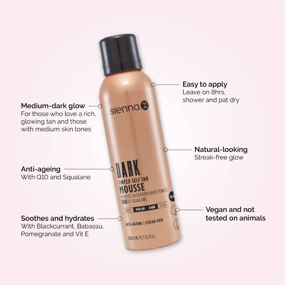 Sienna X Q10 Self Tan Dark Mousse 200ml