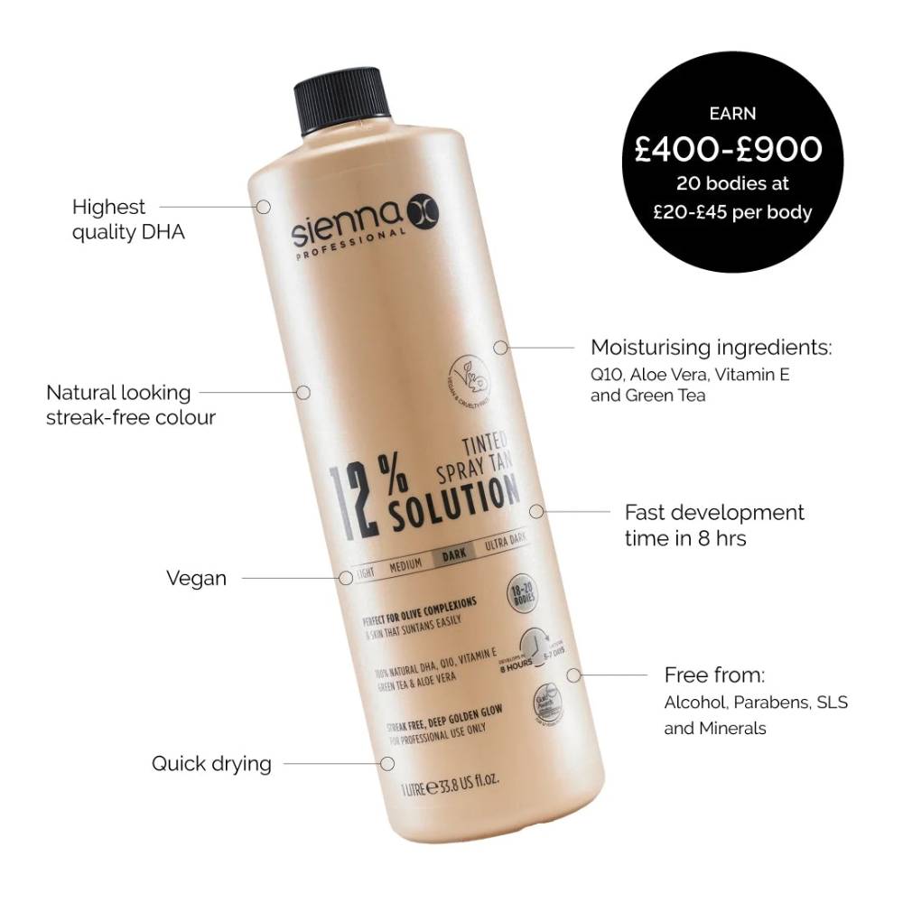 Sienna X 12% Spray Tan Solution 1 Litre