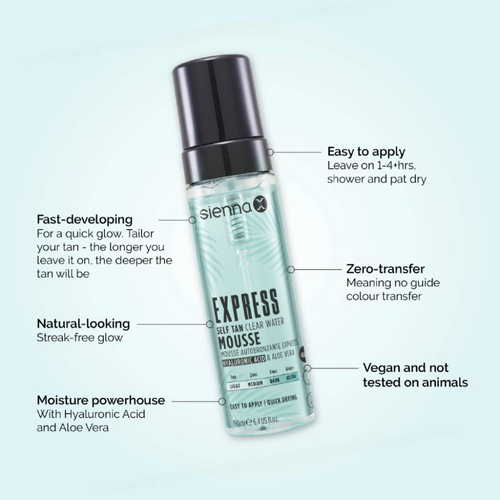 Sienna X Self Tan Clear Water Mousse 190ml