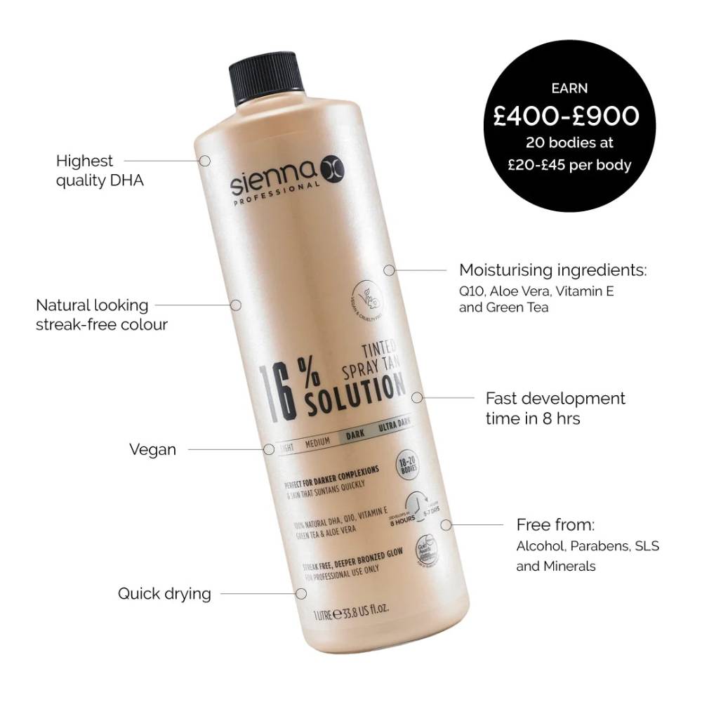 Sienna X Tinted Spray Tan 16% Solution 250ml