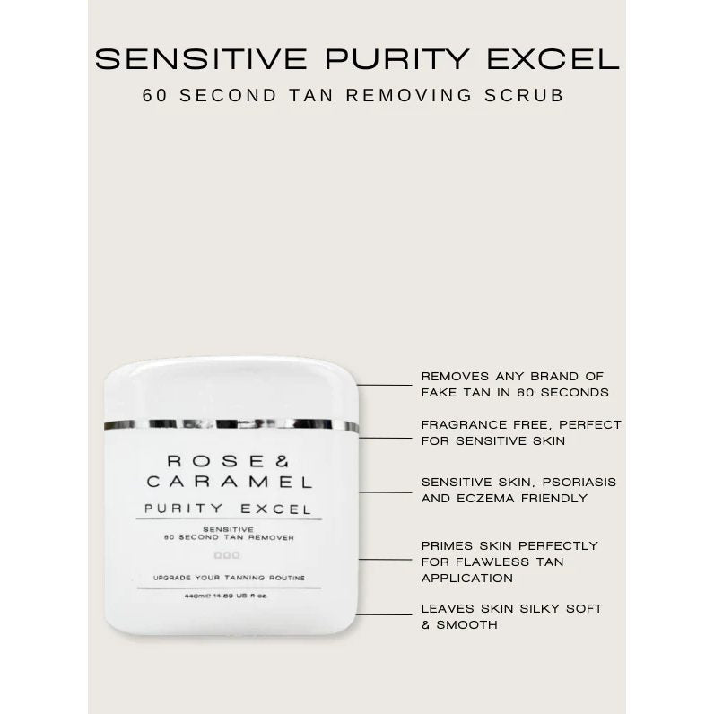 Rose & Caramel Purity Excel 60 Second Tan Remover - Sensitive 440ml