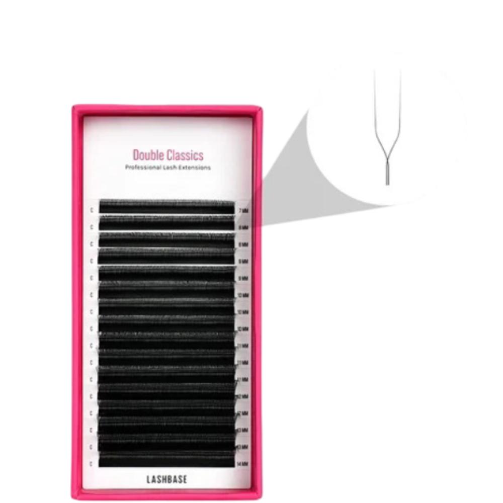 LashBase Double Classics Brown Lashes 0.07mm CC Mix