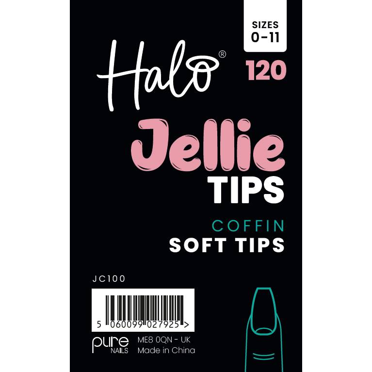 Halo Jellie Nail Tips Coffin Sizes 0-11 (120)